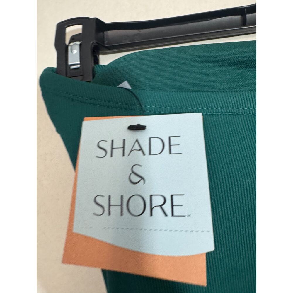 Shade & Shore Women's Ribbed High Leg Bandeau One Piece Swimsuit Green XS NWT - Picture 5 of 7